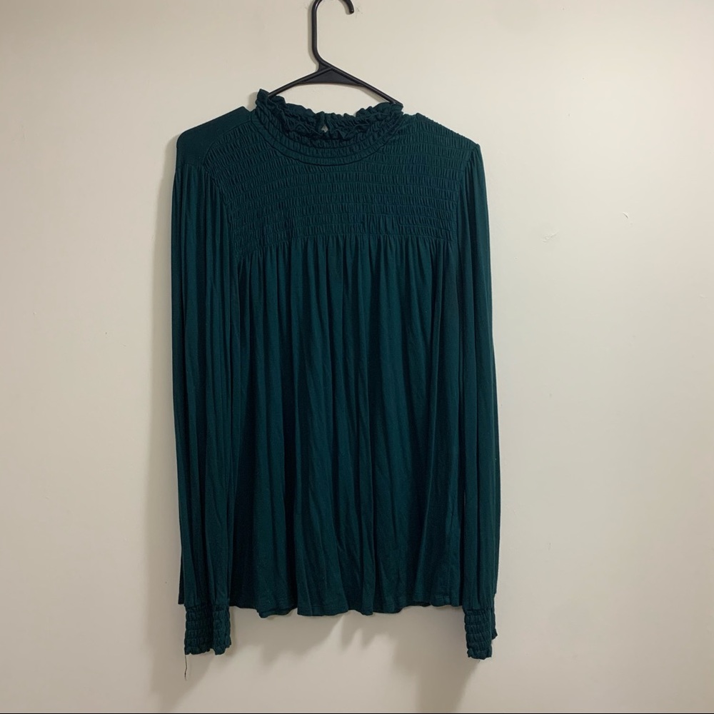 Cable and Gauge Dark Green High Neck along Sleeve Shirt Size Large